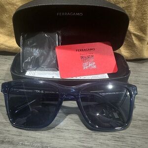 Salvatore Ferragamo Black Sunglasses with Case